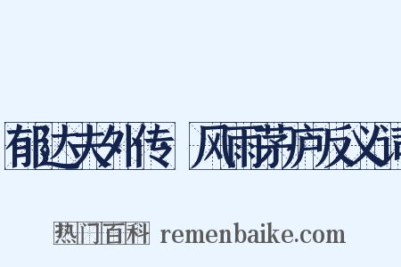 郁达夫外传·风雨茅庐反义词是什么意思的图片